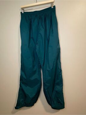 VTG L.L.Bean Teal Stowaway Rainwear Pants Gore-Tex L